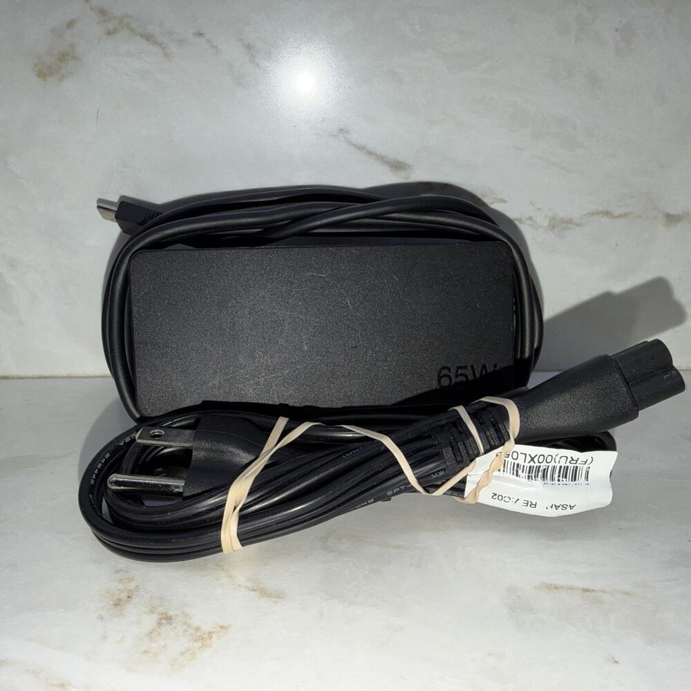 Genuine Lenovo 65W USB-C Chargers AC Power Adapter w/ Power Cord Tested WORKS